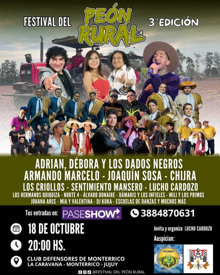 Todo listo para el Festival del Peón Rural