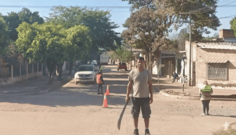 Pasado en Yuto: Un hombre atacó a machetazos a la policía y terminó detenido tras una persecución por los techos