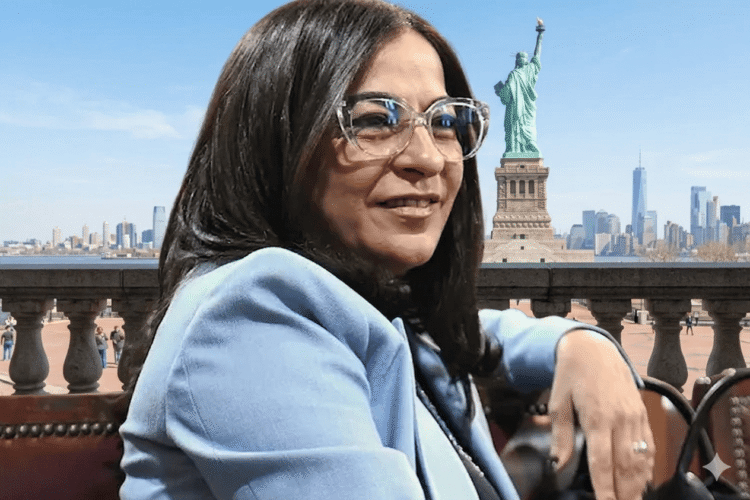 Se deslomó en Nueva York: Carolina Moisés viajo con Milei a Estados Unidos
