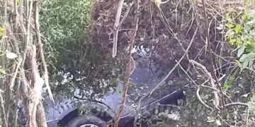 Despliegan operativo de rescate tras la caída de un auto al río Xibi Xibi en Juan Galán
