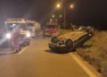 Violento siniestro vial en la Ruta 66: Un choque y vuelco a la altura de la Aduana dejó dos heridos