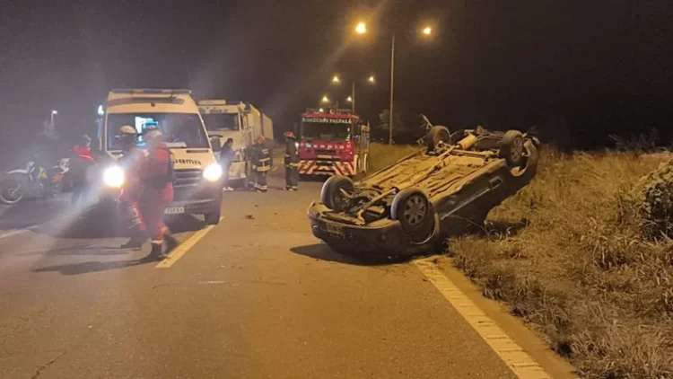 Violento siniestro vial en la Ruta 66: Un choque y vuelco a la altura de la Aduana dejó dos heridos