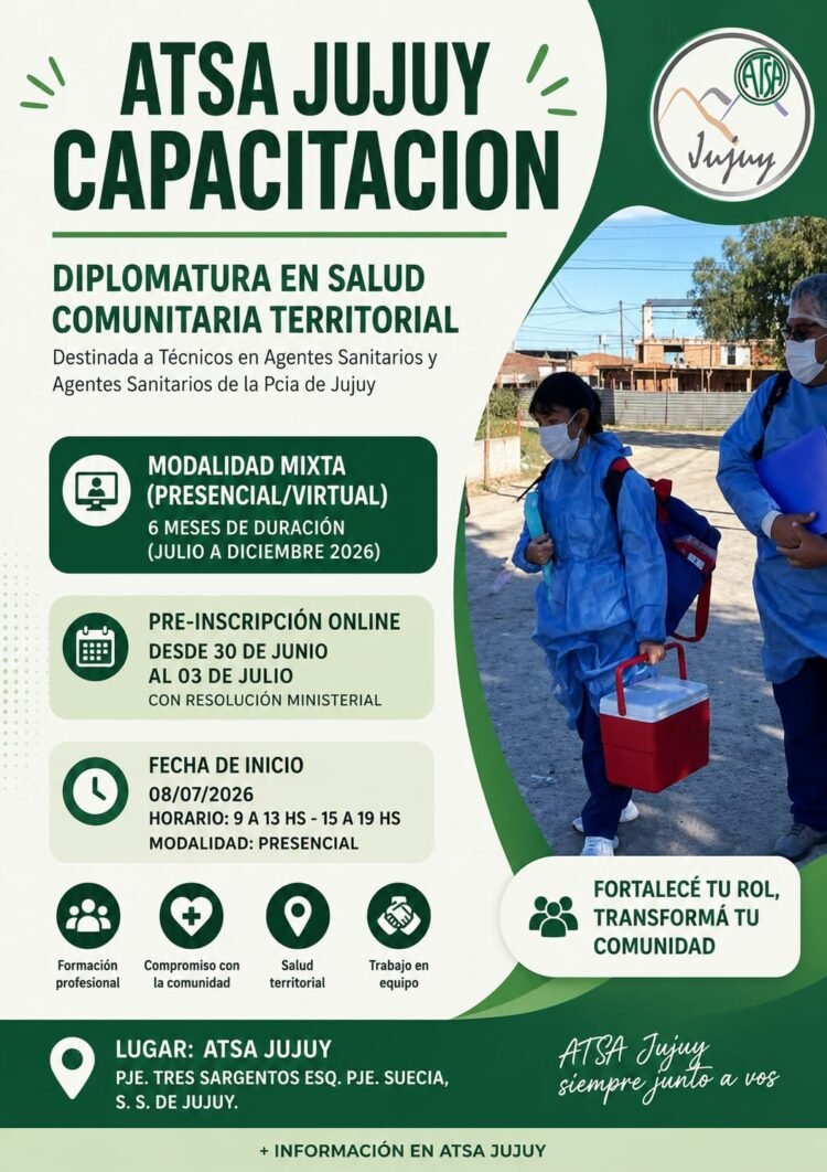 ATSA Jujuy lanza la Diplomatura en Salud Comunitaria para jerarquizar a los agentes sanitarios
