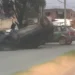 Violento choque: Un auto terminó dado vuelta